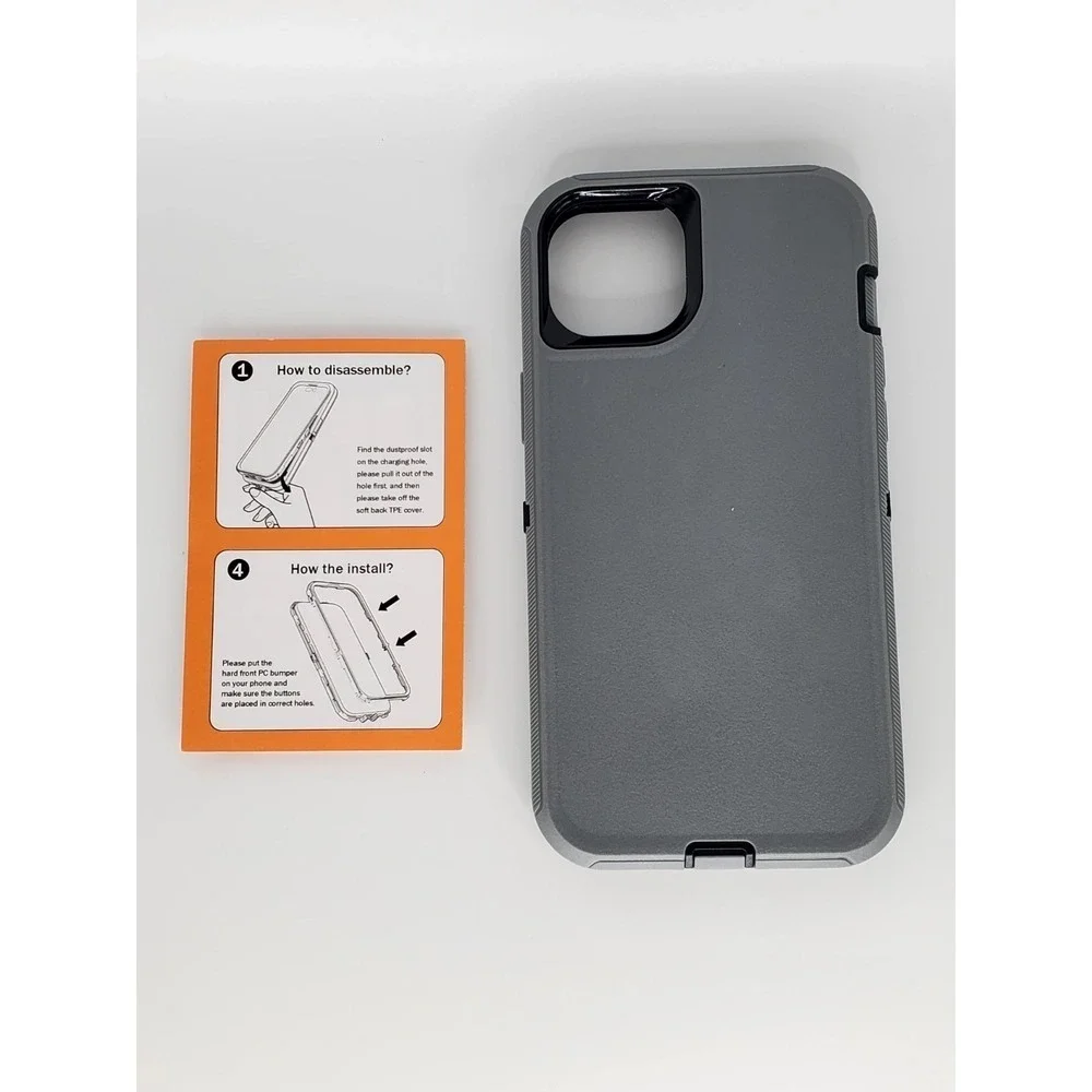 Rugged Shockproof Case‎ For iPhone 15 Plus Heavy Duty Protective Cover Gray